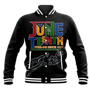 Juneteenth Day 1865 Alphabet Baseball Jacket