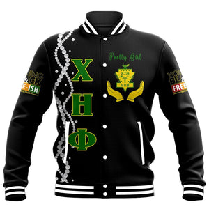 Africa Zone Jacket - Juneteenth Chi Eta Phi Pretty Girl Baseball Jacket