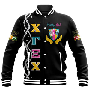 Africa Zone Jacket - Juneteenth Chi Gamma Xi Chi Pretty Girl Baseball Jacket