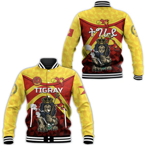 Tigray Vibes Version - Powerful Lion Baseball Jacket