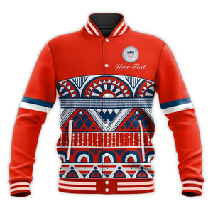 Personalised Howard Version Red Mix Pattern Baseball Jacket