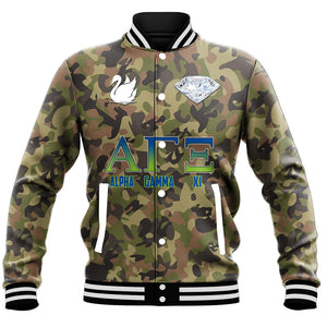 Alpha Gamma Xi Camo Baseball Jackets | Africazone.store