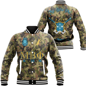 Mu Beta Phi Camo Baseball Jackets | Africazone.store
