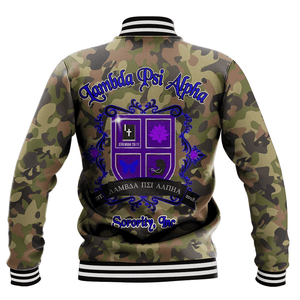 Lambda Psi Alpha Sorority Camo Baseball Jackets | Africazone.store