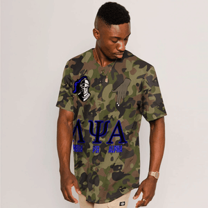 Lambda Psi Alpha Fraternity Camo Baseball Jerseys | Africazone.store