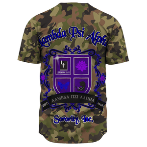 Lambda Psi Alpha Sorority Camo Baseball Jerseys | Africazone.store