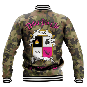 Delta Phi Chi Camo Baseball Jackets | Africazone.store