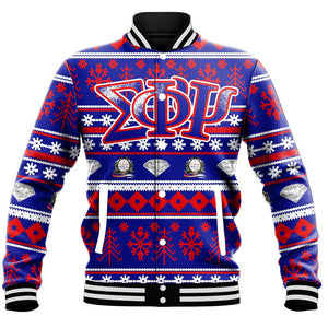 Sigma Phi Psi Letter Christmas Baseball Jackets | Africazone.store