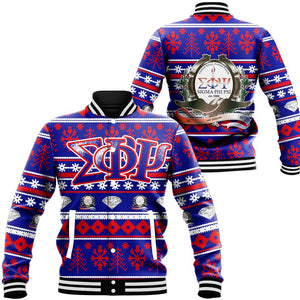 Sigma Phi Psi Letter Christmas Baseball Jackets | Africazone.store
