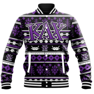 Kappa Lambda Chi Letter Christmas Baseball Jackets | Africazone.store