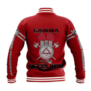 Gamma Delta Iota Red Letters Baseball Jacket