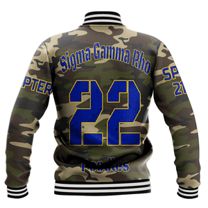 Sigma Gamma Rho Camouflage Baseball Jackets | Getteestore.com