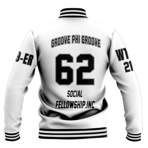 Groove Phi Groove White Baseball Jackets | Getteestore.com