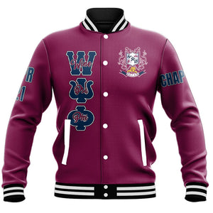 Wine Psi Phi Baseball Jackets | Getteestore.com