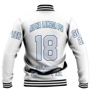 Alpha Lambda Psi (White) Baseball Jackets A31 | Africazone.store