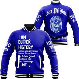 Zeta Phi Beta Black History Baseball Jackets A31 | Africazone.store