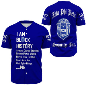 Zeta Phi Beta Black History Baseball Jerseys A31 | Africazone.store