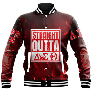 Straight Outta Delta Sigma Theta Baseball Jackets | (Custom) Getteestore.com