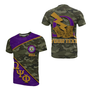 Africazone T-Shirt - Personalized Omega Psi Phi Army Style J5 | Africazone.store