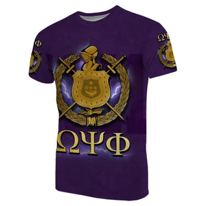 Africazone T-Shirt - Personalized Omega Psi Phi Bulldog Crown Hand Sign Army Boots J5 | Africazone.store