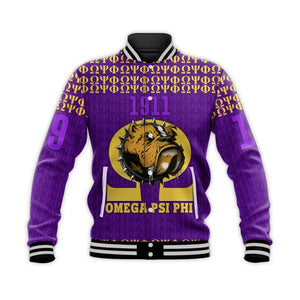 AfricaZone Jacket - Personalised Omega Psi Phi Bull Dogs Special Baseball Jacket J5 | Africazone.store