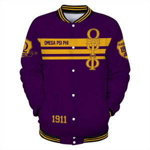 AfricaZone Jacket - Omega Psi Phi Line Straight Style Baseball Jacket J5 | Africazone.store