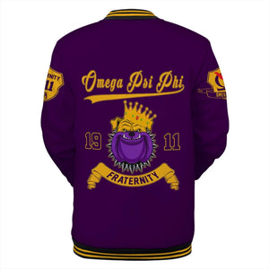 AfricaZone Jacket - Omega Psi Phi Line Straight Style Baseball Jacket J5 | Africazone.store