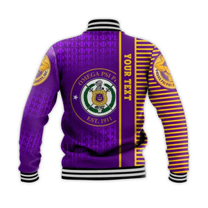 AfricaZone Jacket - Personalised Omega Psi Phi Simple Style Baseball Jacket J5 | Africazone.store
