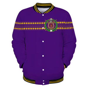 AfricaZone Jacket - Omega Psi Phi Africa Map Baseball Jacket J5 | Africazone.store