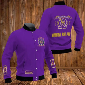 AfricaZone Greek Life Jacket - FIETTS 1911 Omega Psi Phi Baseball Jacket J5 | Africazone.store