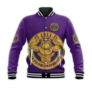 AfricaZone Jacket - Omega Psi Phi Fraternity Que Dog Vibes Baseball Jacket J5 | Africazone.store