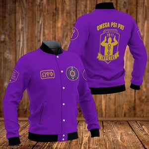 AfricaZone Greek Life Jacket - Invictus Omega Psi Phi Baseball Jacket J5 | Africazone.store