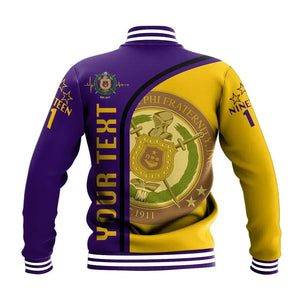 AfricaZone Jacket - Personalised Omega Psi Phi In My Heart Baseball Jacket J5 | Africazone.store9 | Africazone.store