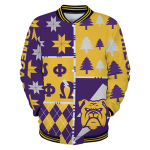 AfricaZone Jacket - Omega Psi Phi Christmas Mix Baseball Jacket J5 | Africazone.store