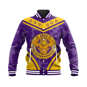 AfricaZone Jacket - Omega Psi Phi Camouflage Baseball Jacket J09 | Africazone.store