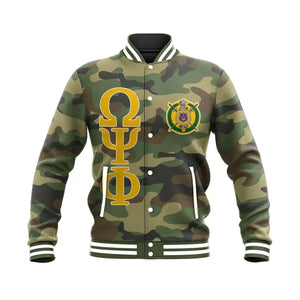 AfricaZone Jacket - Military Thunder Bulldog Omega Psi Phi Baseball Jacket Ver.2 J5 | Africazone.store9 | Africazone.store