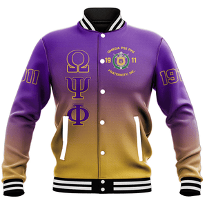 AfricaZone Jacket - Omega Psi Phi Gradient Baseball Jackets A31 | Africazone.store
