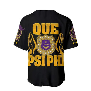 Africazone Baseball Jersey - Omega Psi Phi Letters Baseball Jersey J0