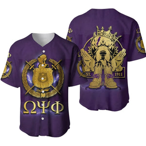 Africazone Baseball Jersey - Omega Psi Phi Bulldog Crown Psi Hand Sign Army Boots J5 | Africazone.store