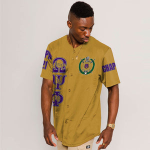 (Custom) Africazone Baseball Jersey - Omega Psi Phi ( Old Gold ) A31 | Africazone.store