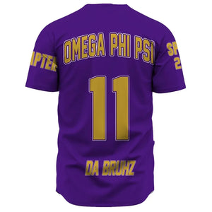 (Custom) Africazone Baseball Jersey - Omega Psi Phi (Purple) A31 | Africazone.store