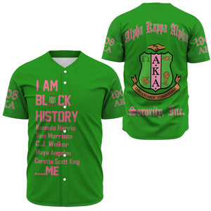 Africa Zone Greek Life Clothing - AKA Sorority 1908 Black History Baseball Jerseys A31