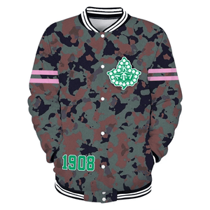 Africa Zone Greek Life Clothing - Military AKA Sorority Girl Baseball Jacket J5