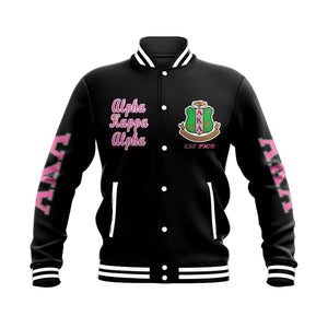 Africa Zone Greek Life Clothing - Ivy League AKA Sorority Est 1908 Baseball Jacket J5