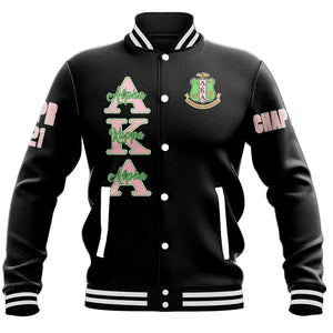(Custom) Africa Zone Greek Life Clothing - AKA Sorority Baseball Jackets A31