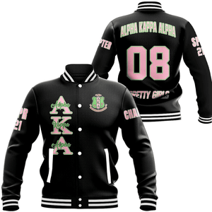 (Custom) Africa Zone Greek Life Clothing - AKA Sorority Baseball Jackets A31