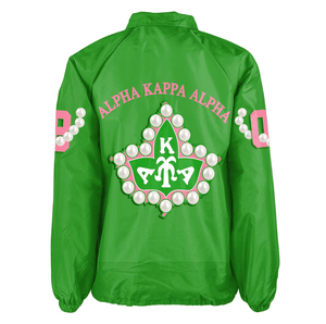 Africa Zone Greek Life Clothing - AKA Sorority Pearl 1908 Green Crossing Jacket A31
