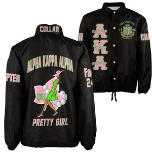 (Custom) Africa Zone Greek Life Clothing - AKA Sorority Pretty Girl Crossing Jacket A31