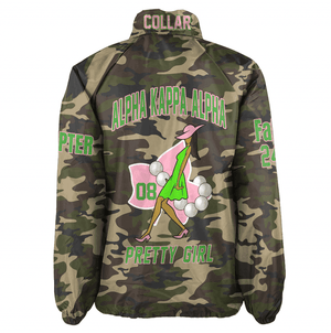 (Custom) Africa Zone Greek Life Clothing - AKA Sorority Pretty Girl Crossing Jacket A31