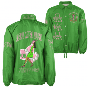 (Custom) Africa Zone Greek Life Clothing - AKA Sorority Pretty Girl Crossing Jacket A31